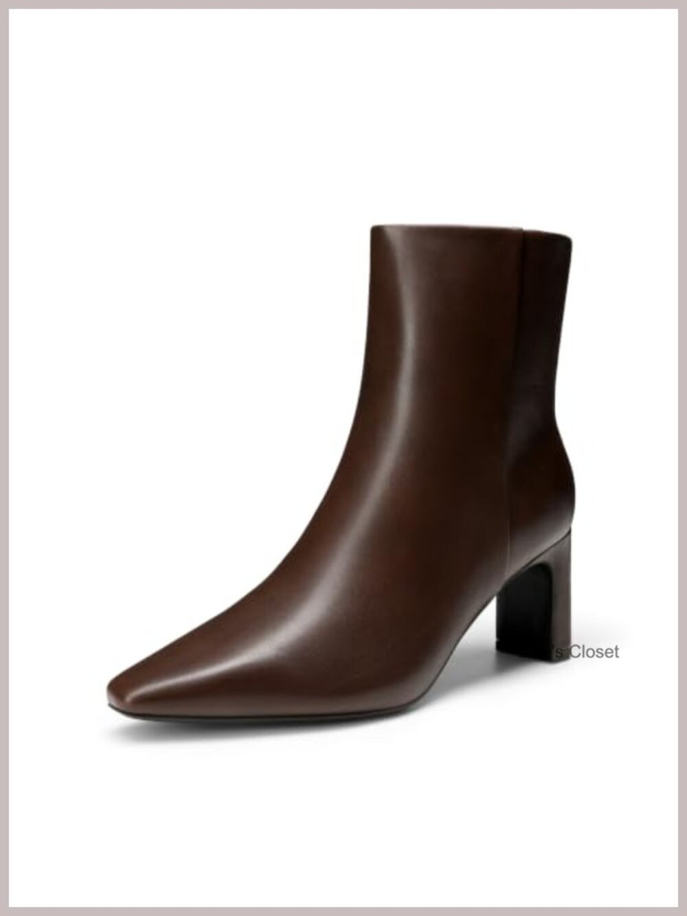 DREAM PAIRS Women's Square Toe Block Heel Ankle Boots Faux Leather Zip